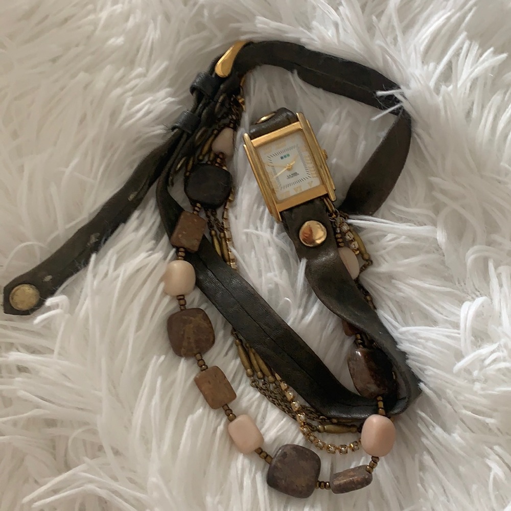 La mer wrap around bracelet & watch brown